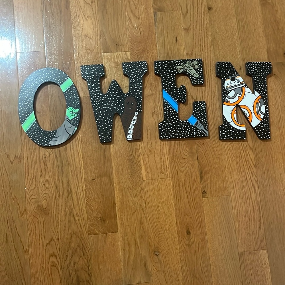 Star Wars Themed Wall Art Letters - Black and Blue
